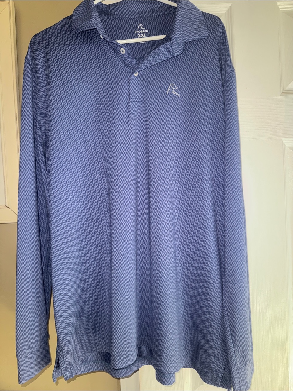 Rhoback Heather Men's Long Sleeve Performance Polo Size XXL